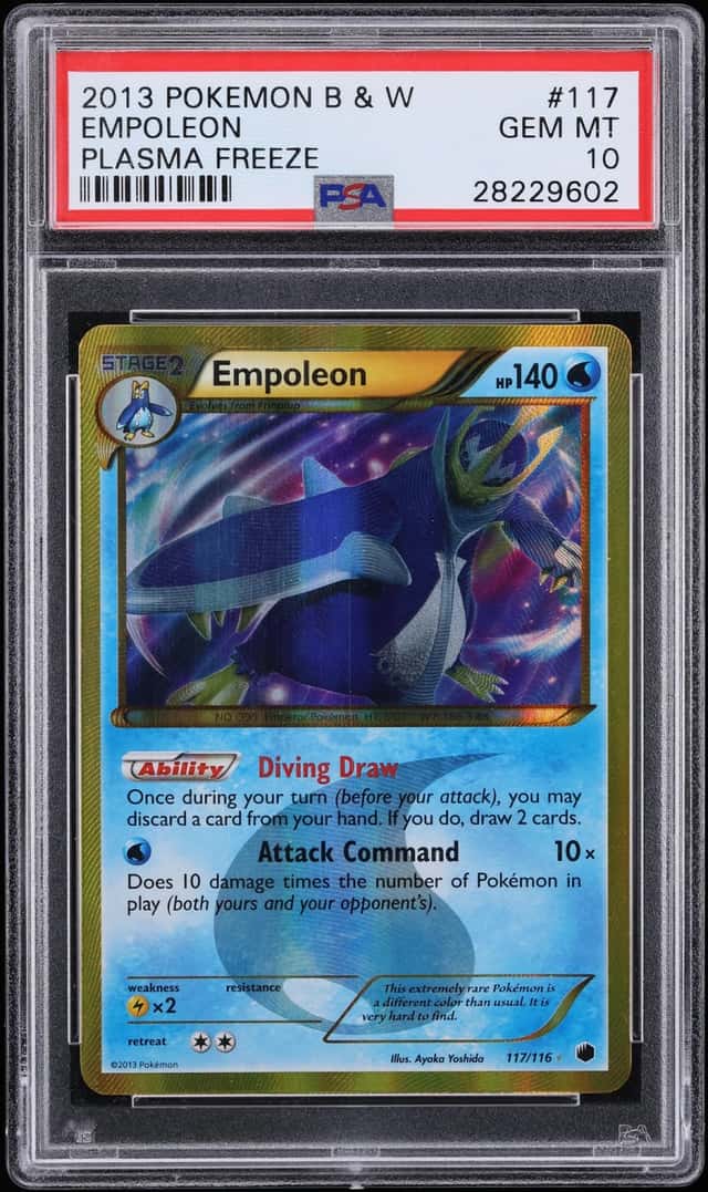 2013 Pokemon Black & White Plasma Freeze SEC Empoleon #117 PSA 10 GEM MINT