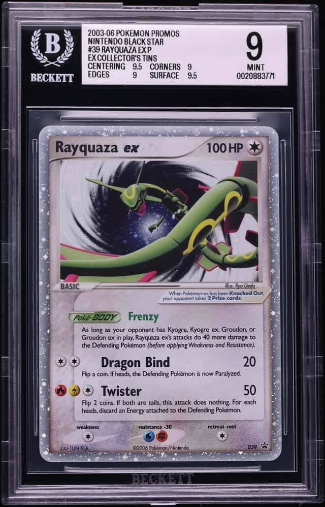 2003 Pokemon Black Star Promo EX Collector's Tins Holo Rayquaza Ex #39 BGS 9 MINT