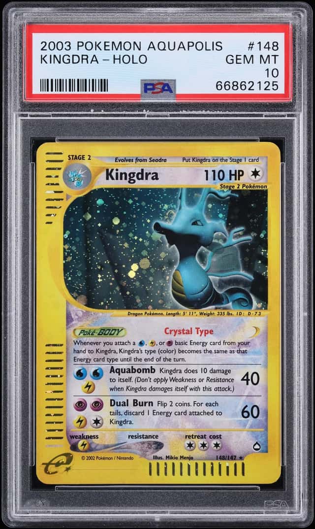 2003 Pokemon Aquapolis Holo Crystal Kingdra #148 PSA 10 GEM MINT