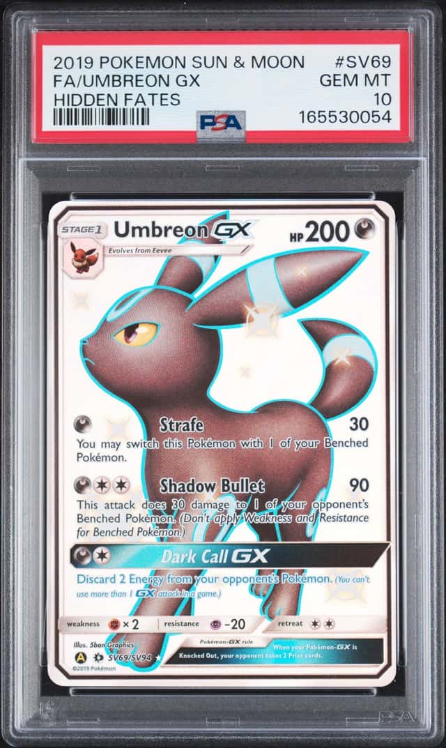 2019 Pokemon Sun and Moon Hidden Fates Shiny Vault Umbreon Gx #SV69