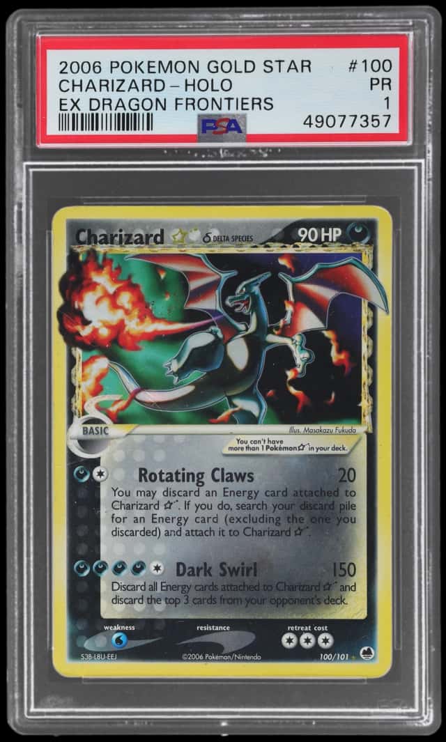 2006 Pokemon Ex Dragon Frontiers Holo Charizard Gold Star #100