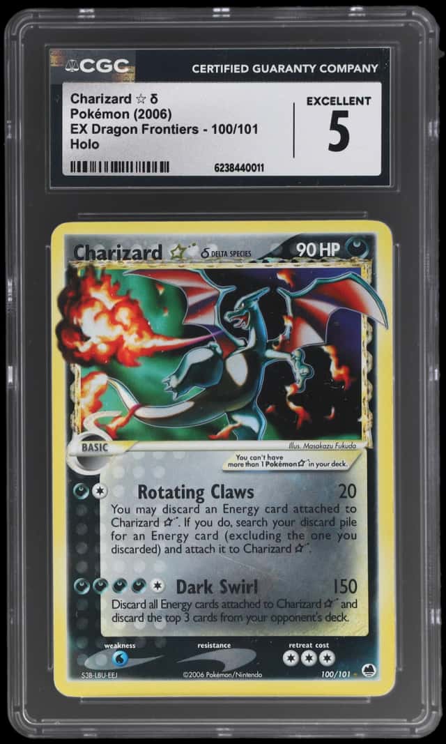 2006 Pokemon Ex Dragon Frontiers Holo Charizard Gold Star #100