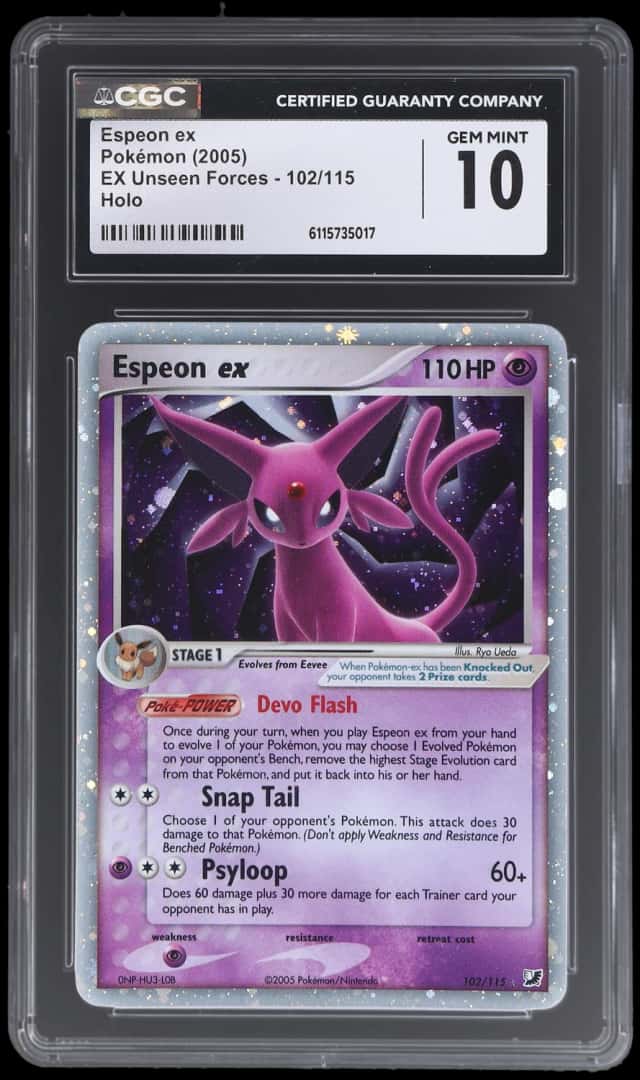 2005 Pokemon Ex Unseen Forces Holo Espeon Ex #102