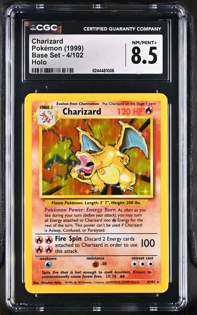 1999 Pokemon Base Set #4/102 Charizard Holo CGC 8.5 NM-MT+
