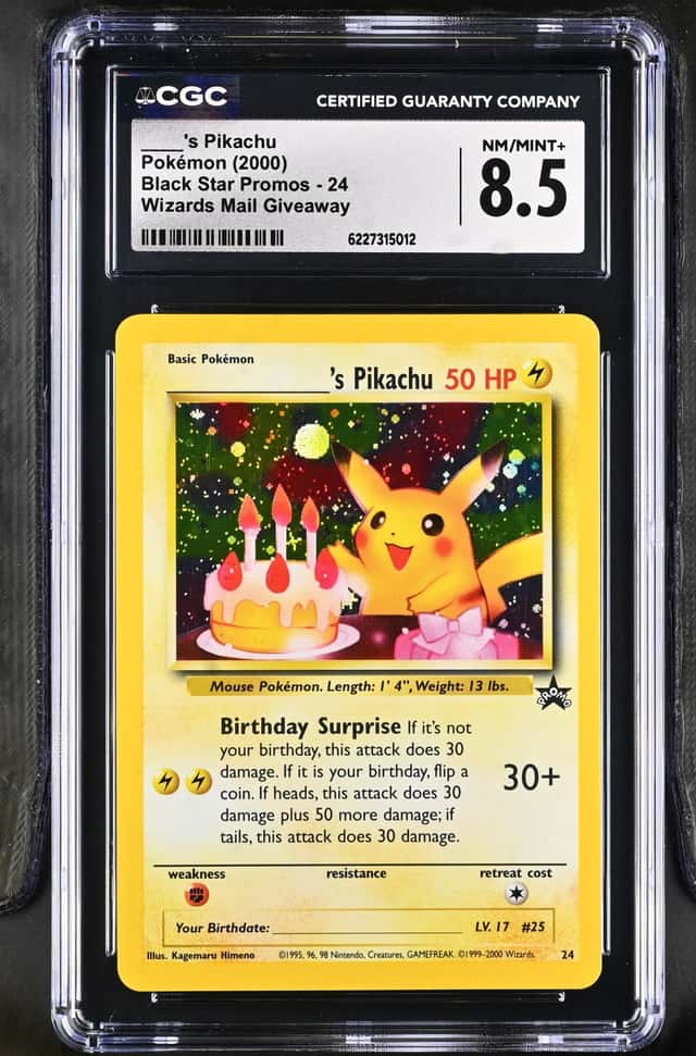 2000 Pokemon Black Star Promos Wizards Mail Giveaway ___'s Pikachu CGC 8.5