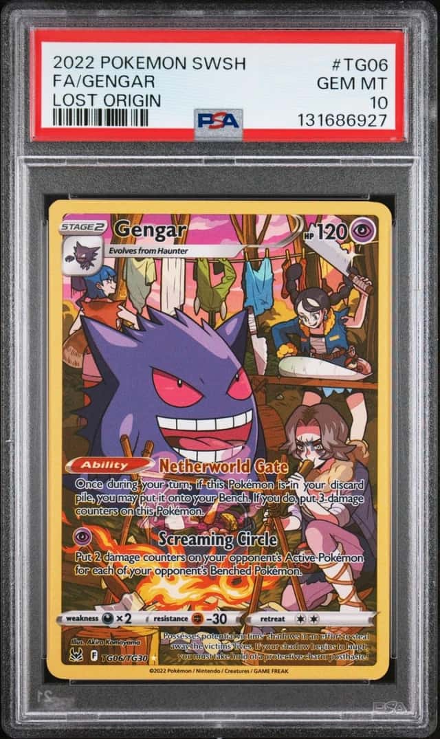2022 POKEMON SWORD & SHIELD LOST ORIGIN #TG06 FULL ART/GENGAR PSA 10