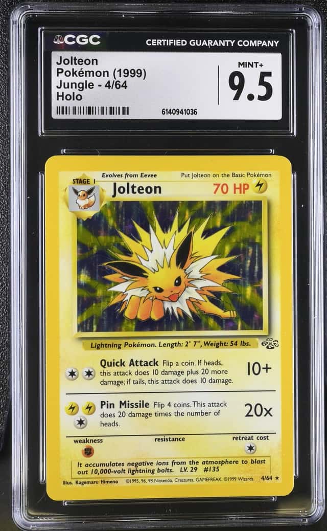 CGC 9.5 Jolteon Holo Jungle 4/64 English 1999 Unlimited Pokémon TCG
