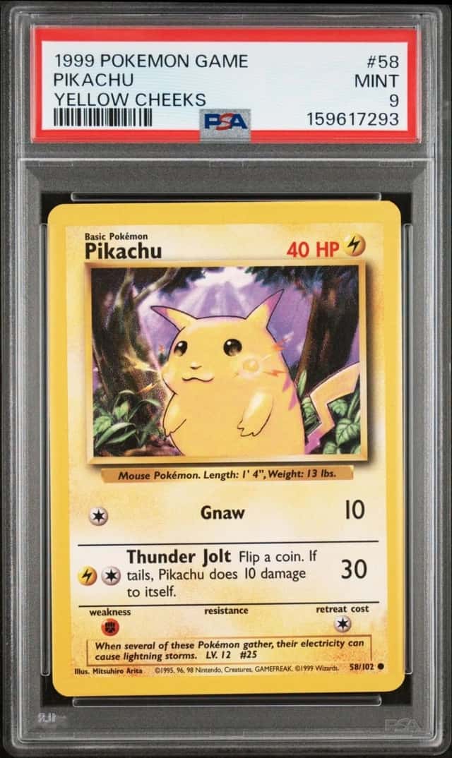 1999 Pokemon Game - Pikachu - Yellow Cheeks - PSA 9