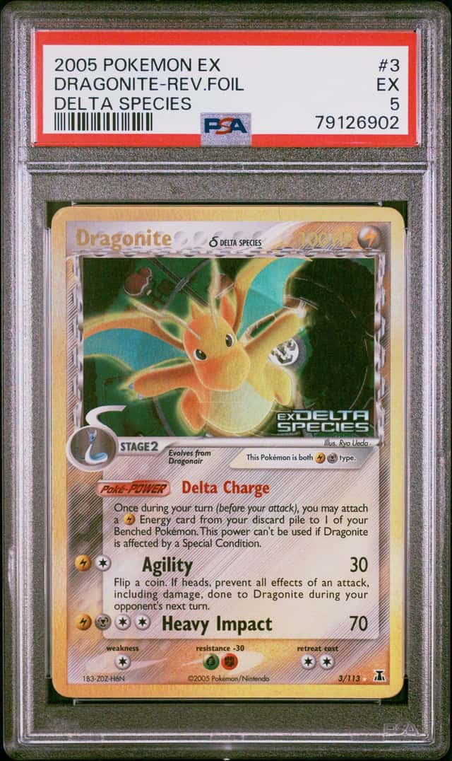 Pokemon Dragonite Reverse Holo EX Delta Species 3/113 PSA 5