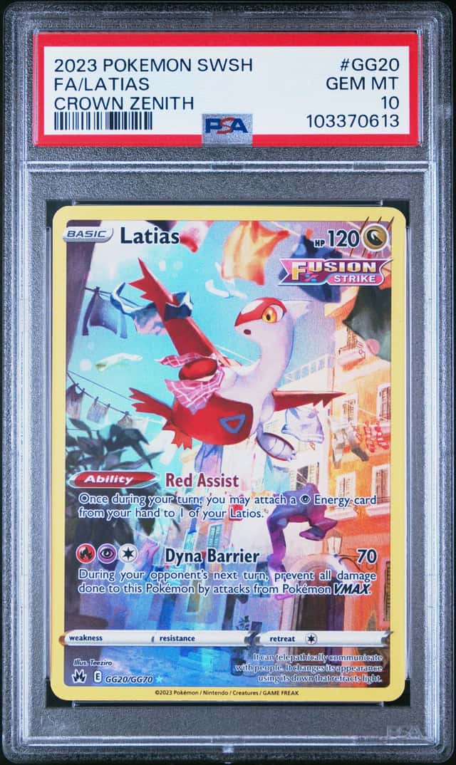 LATIAS 2023 POKEMON CROWN ZENITH GG20/GG70 FULL ART PSA 10 Q3963-5