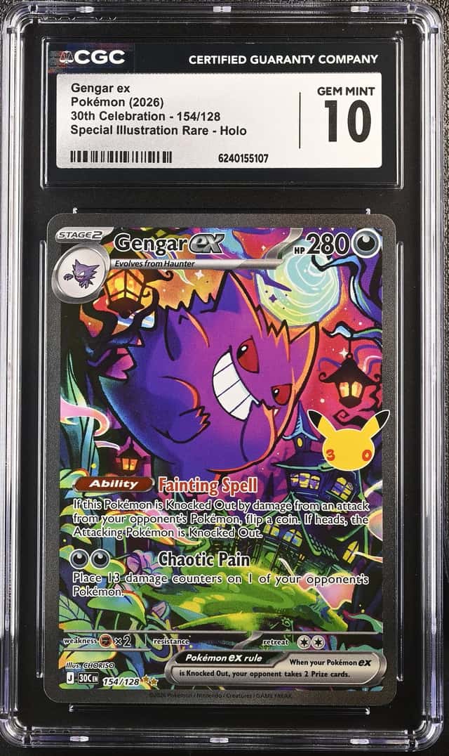 2026 Pokemon 30th Celebration Gengar ex Special Illustration Rare 154/128 CGC 10