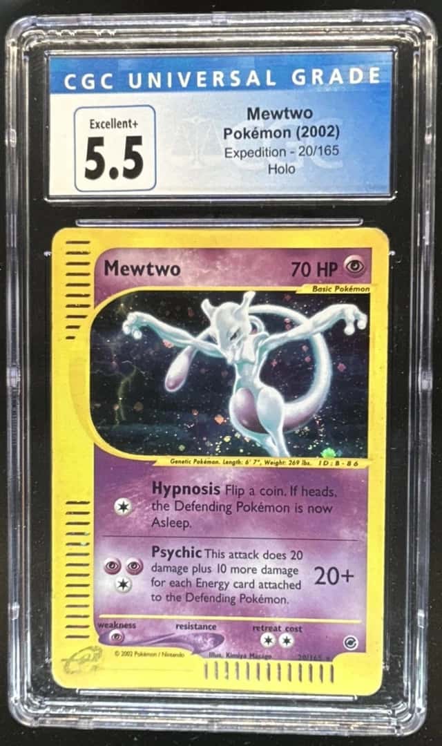 2002 Pokemon Expedition Mewtwo Holo #20/165 CGC 5.5