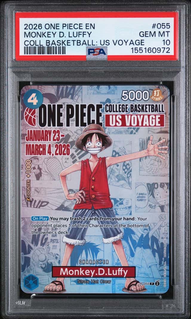 2026 One Piece EN College Basketball US Voyage Monkey D. Luffy #P-55 PSA 10 (72)