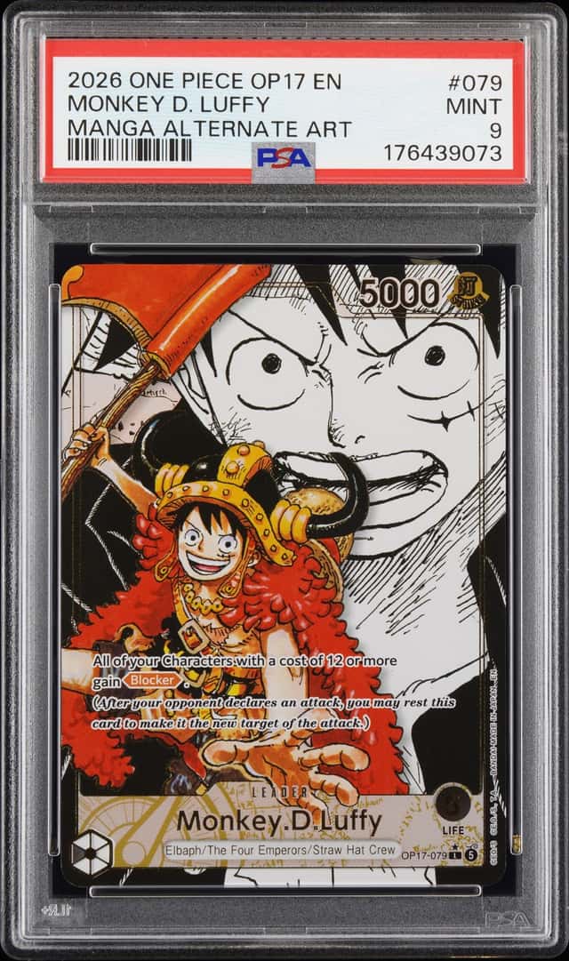 2026 One Piece Monkey.D.Luffy Super Alt Art Manga Leader #OP17-079 PSA 9
