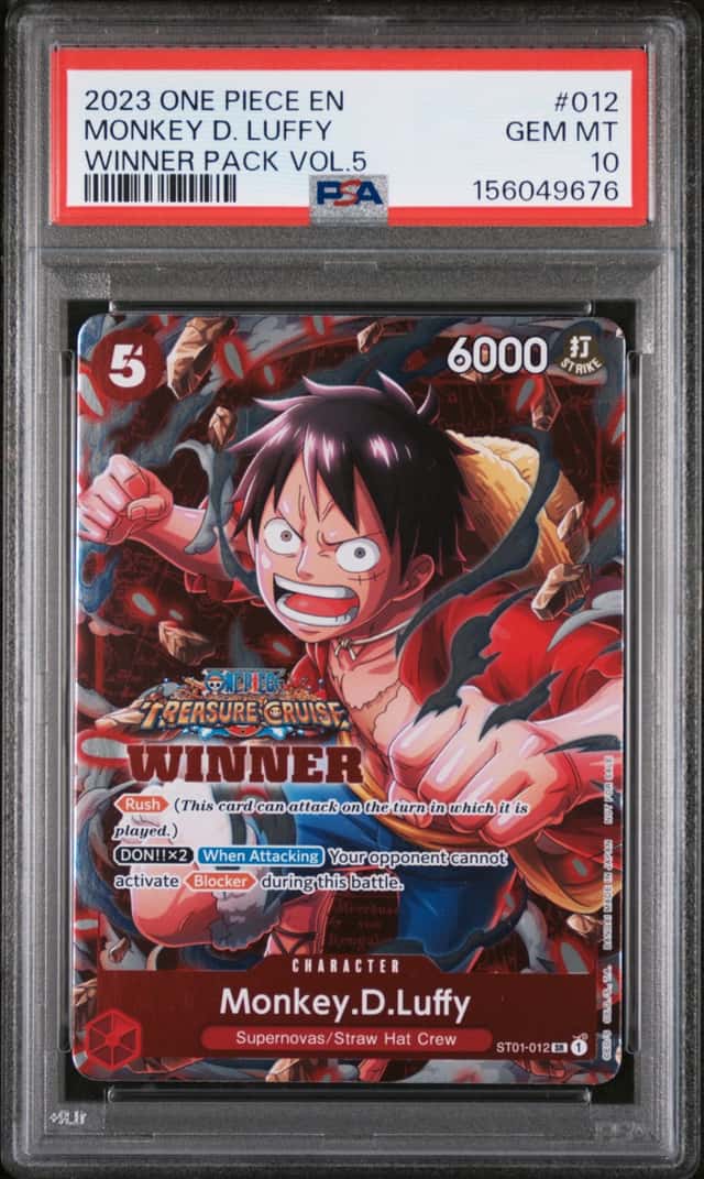 2023 One Piece Promos #012 Monkey D. Luffy Winner Pack Vol.5 PSA 10