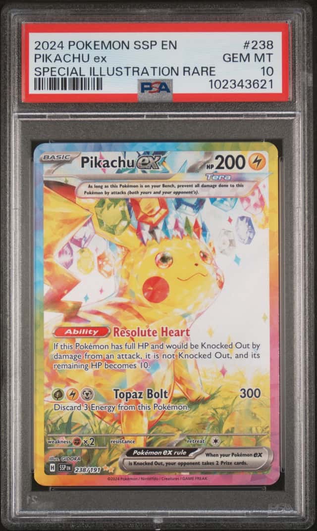 2024 Pokemon Surging Sparks Pikachu Ex #238/191 PSA 10 GEM MINT