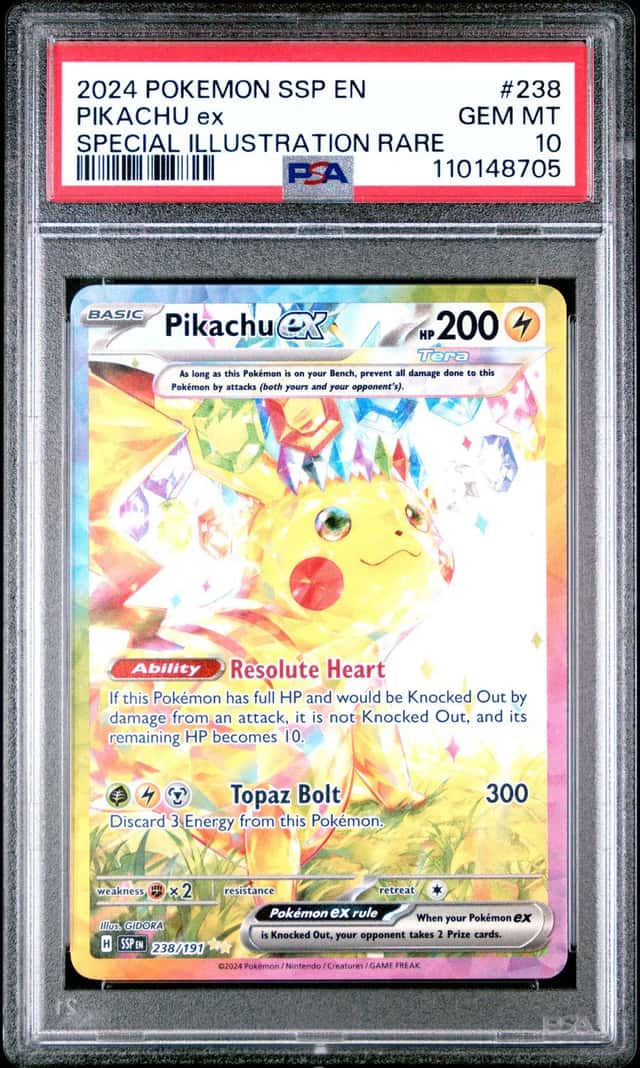 2024 Pokemon Surging Sparks Pikachu Ex #238/191 PSA 10 GEM MINT