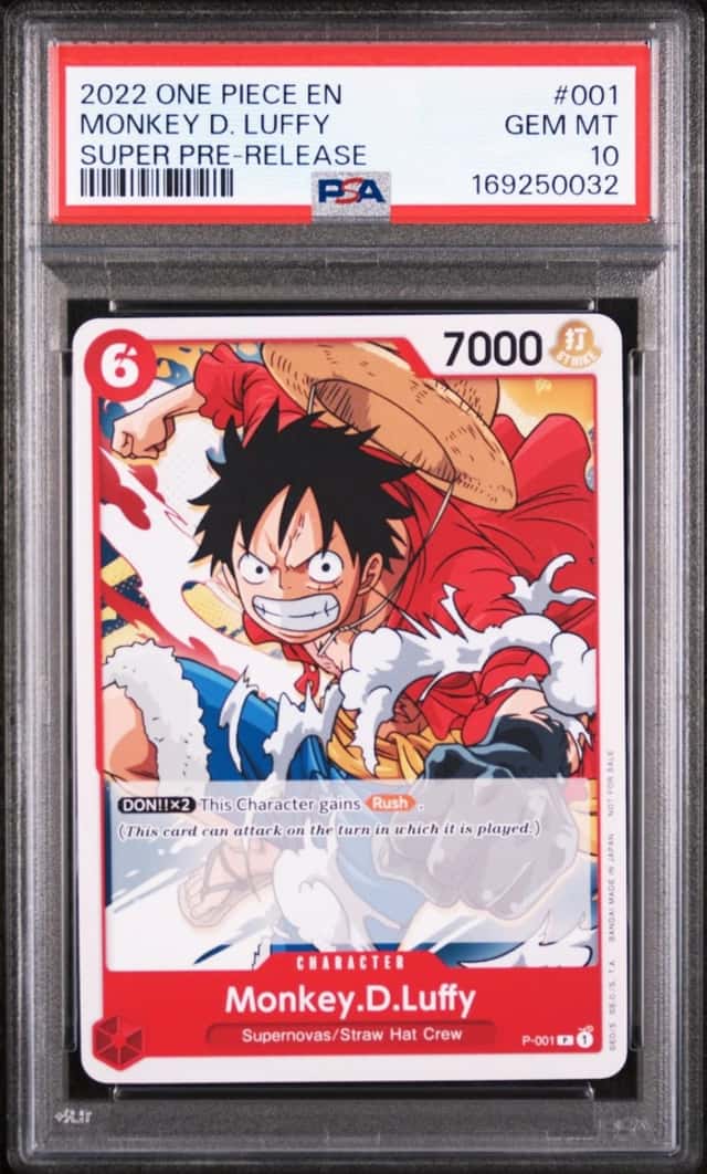 2022 ONE PIECE PROMOS SUPER PRE-RELEASE #001 MONKEY D. LUFFY PSA 10
