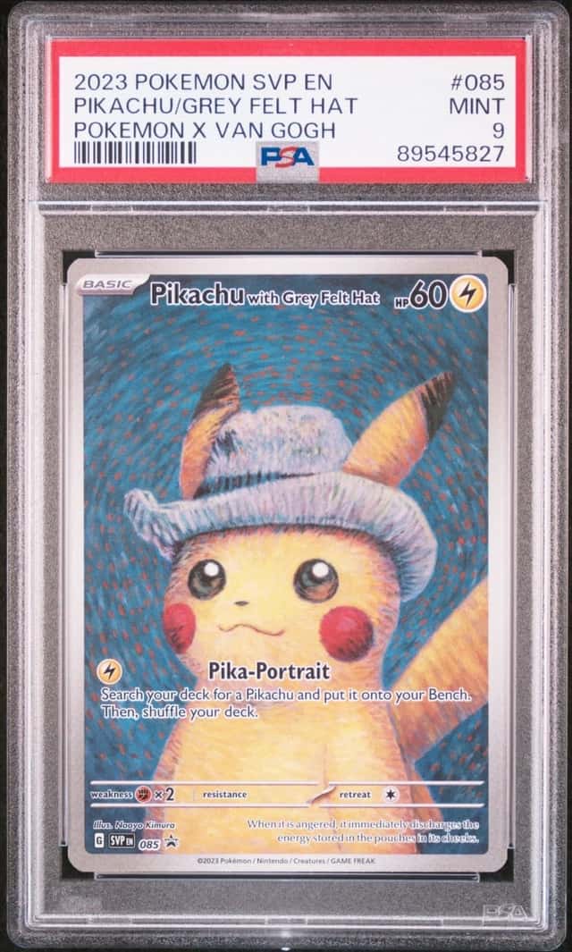 2023 POKEMON SVP EN-SV BLACK STAR PROMO #085 PIKACHU WITH GREY FELT HAT PSA 9