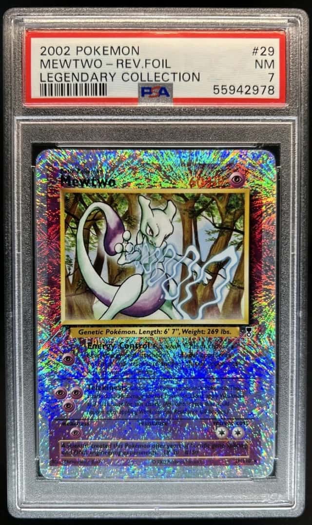 2002 Pokemon Legendary Collection Mewtwo Reverse Holo #29/110 PSA 7