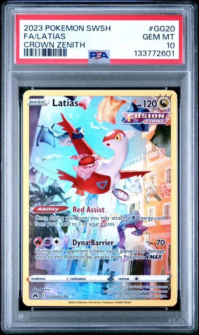 2023 POKEMON FA/LATIAS SWORD AND SHIELD CROWN ZENITH #GG20 PSA 10