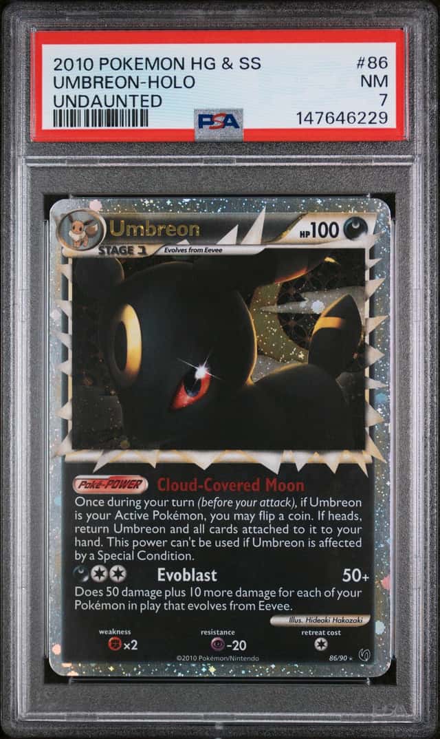 UMBREON 2010 POKEMON UNDAUNTED 86/90 RARE HOLO PSA 7 Q0895