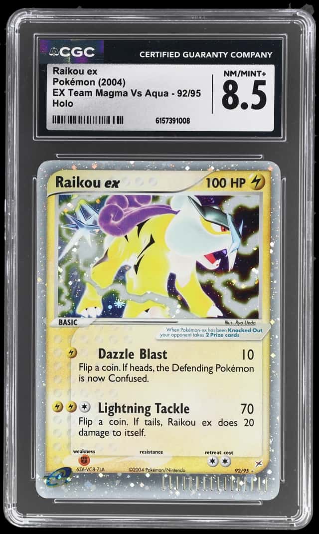 2004 Pokemon Ex Team Magma Vs Team Aqua Holo Raikou Ex #92