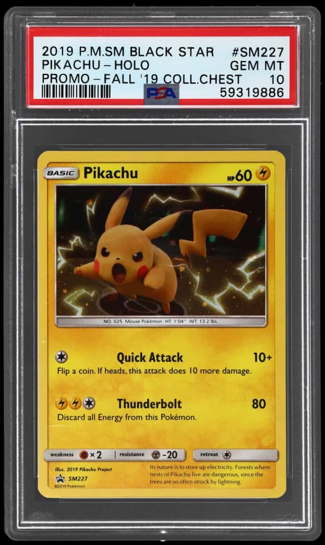2019 Pokemon Sun and Moon Black Star Promo Fall Collector Chest Pikachu #SM227