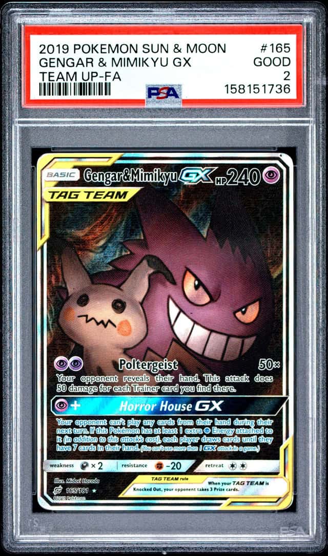 2019 Pokemon Sun and Moon Team Up Gengar/Mimikyu Gx #165
