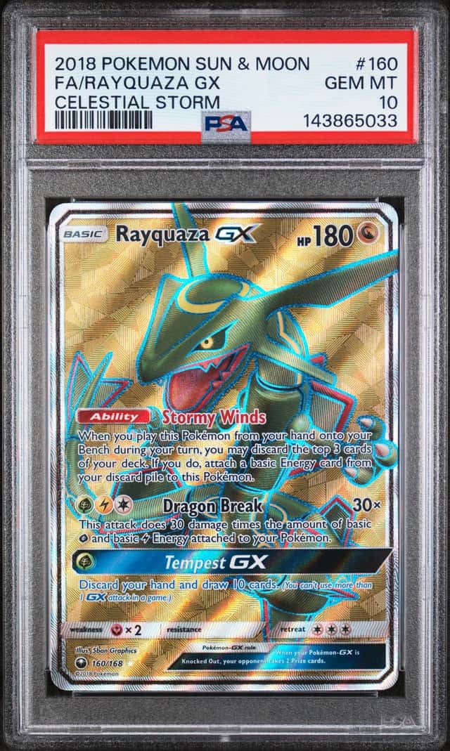2018 Pokemon Sun and Moon Celestial Storm Rayquaza Gx #160