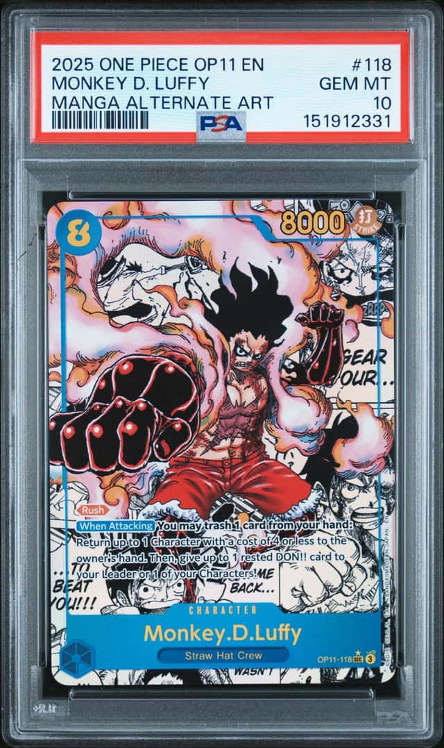 2025 One Piece A Fist of Divine Speed Manga Alternate Art Monkey D. Luffy #OP11-118