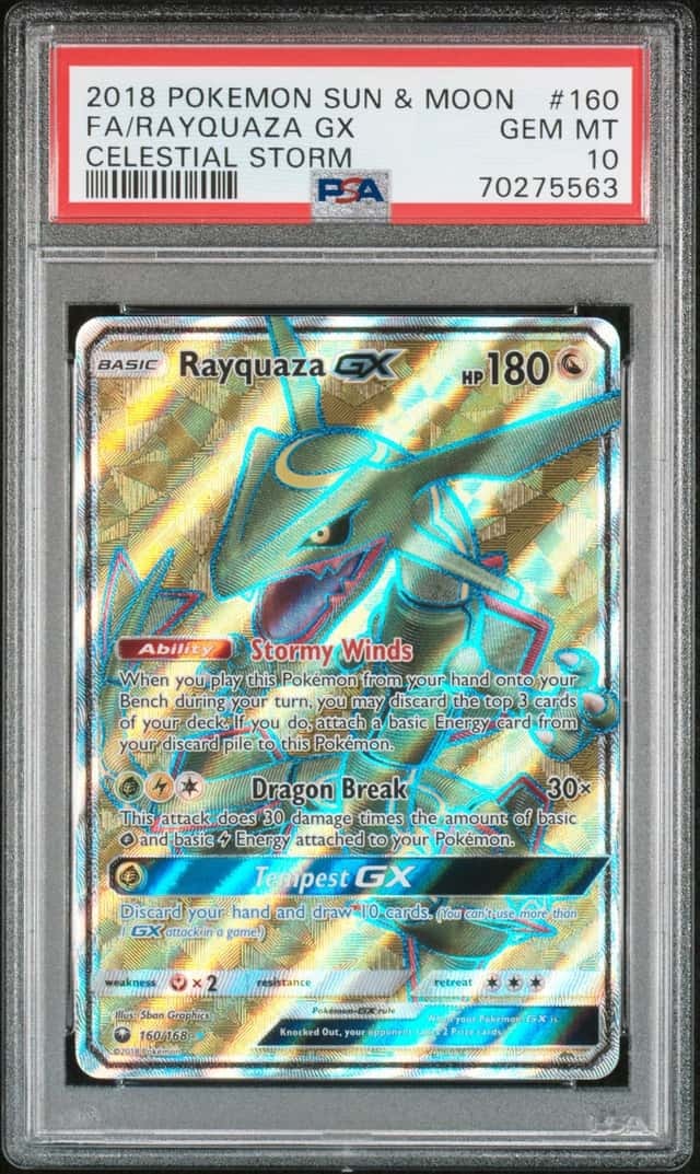 2018 Pokemon Sun and Moon Celestial Storm Rayquaza Gx #160