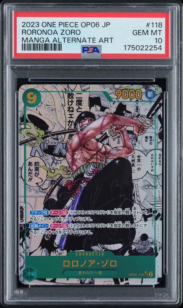 2023 One Piece Wings of the Captain Japanese Manga Alternate Art Roronoa Zoro #OP06-118