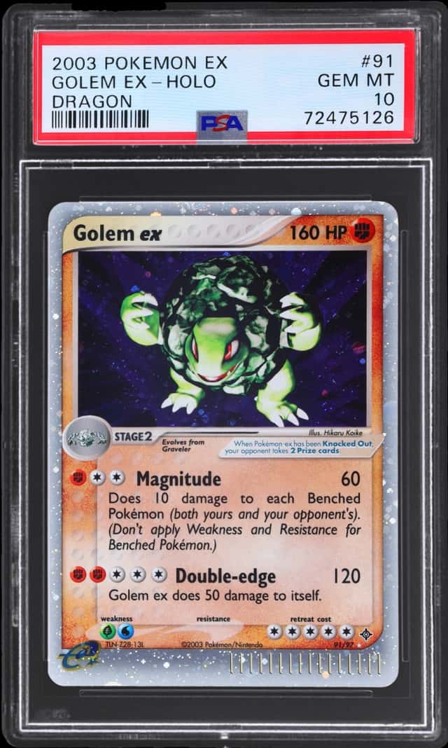 2003 Pokemon Ex Dragon Holo Golem Ex #91