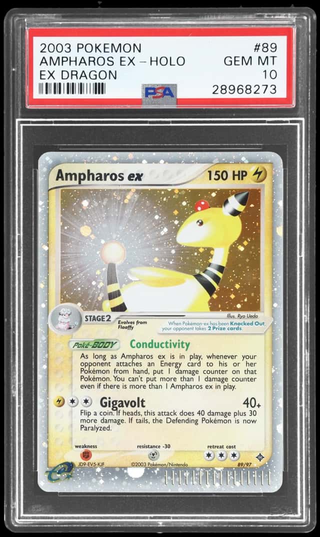 2003 Pokemon Ex Dragon Holo Ampharos Ex #89