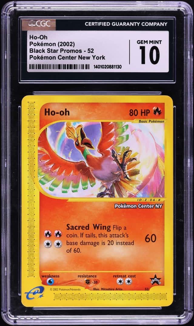 2002 Pokemon League Black Star Promo New York Center Ho-Oh #52 CGC 10 GEM MINT