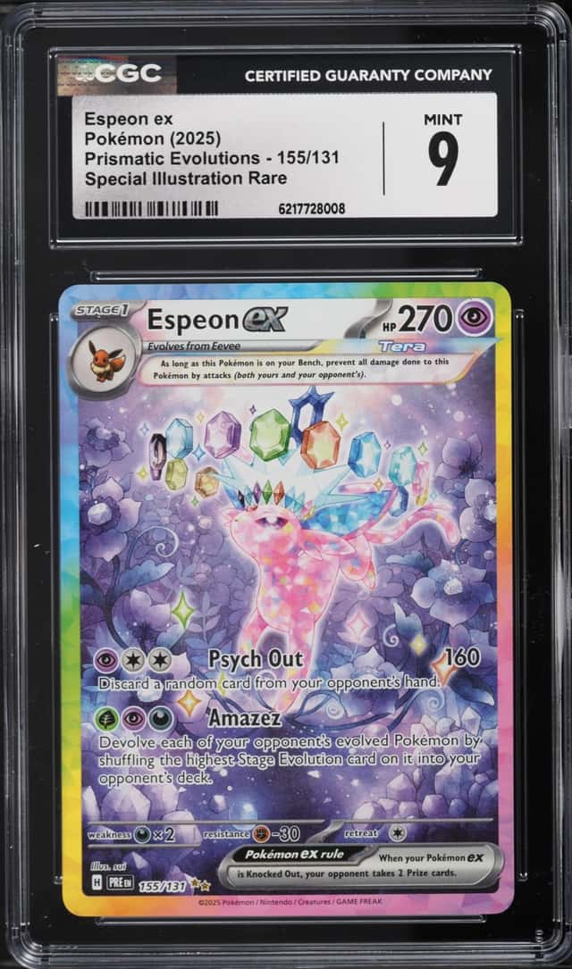 2025 Pokemon Scarlet & Violet Prismatic Evolutions SIR Espeon EX #155 CGC 9 MINT