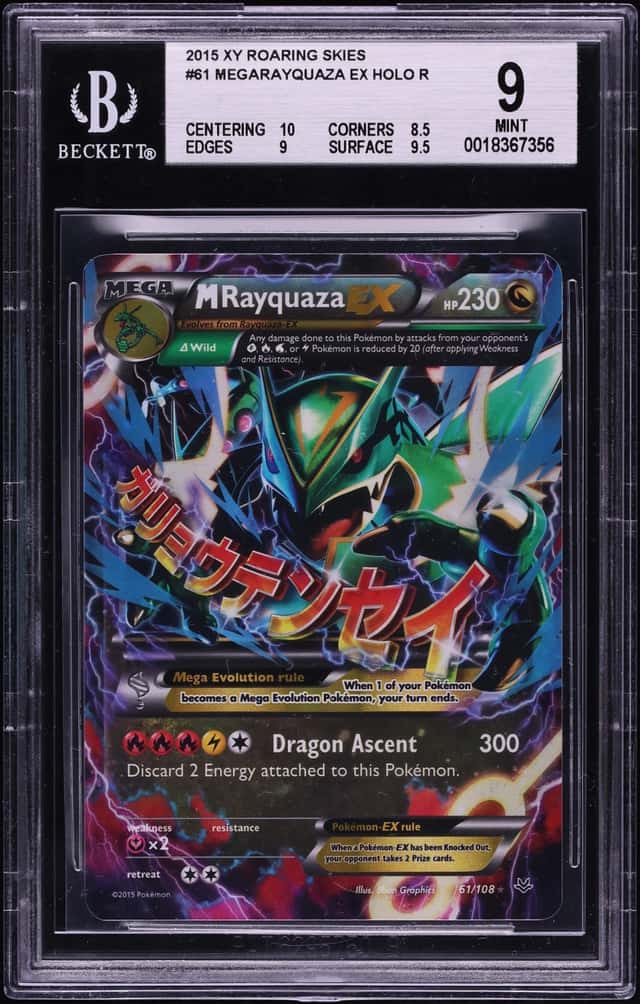 2015 Pokemon XY Roaring Skies Holo Megarayquaza EX #61 BGS 9 MINT