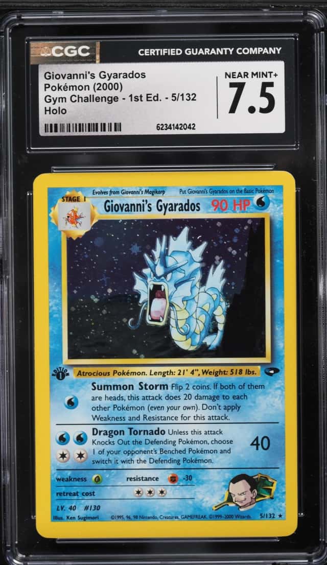 2000 Pokemon Gym Challenge 1st Edition Holo Giovanni's Gyarados #5 CGC 7.5 NRMT+