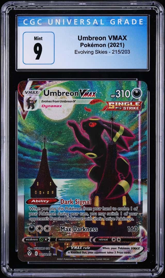 2021 Pokemon Sword & Shield Evolving Skies SEC Umbreon VMAX #215 CGC 9 MINT