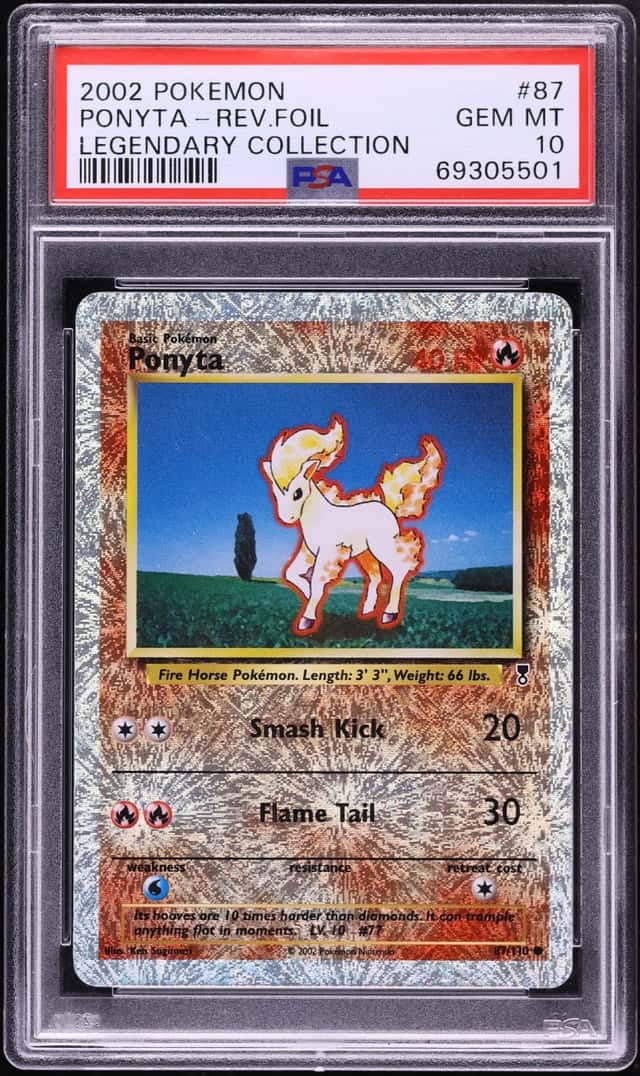 2002 Pokemon Legendary Collection Reverse Holo Ponyta #87 PSA 10 GEM MINT
