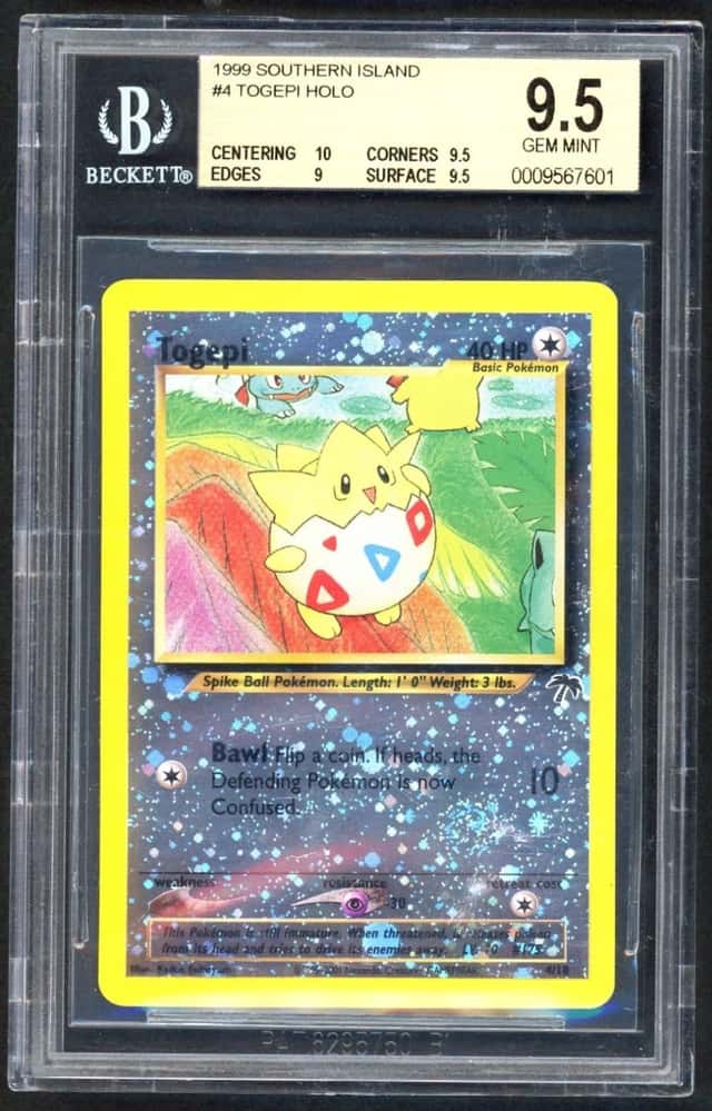 Pokemon Card BGS 9.5 Togepi 4/18 Southern Islands Reverse Holo