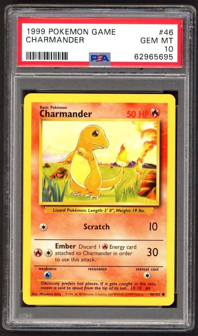 Pokemon Card PSA 10 Charmander 46/102 Base Set Regular