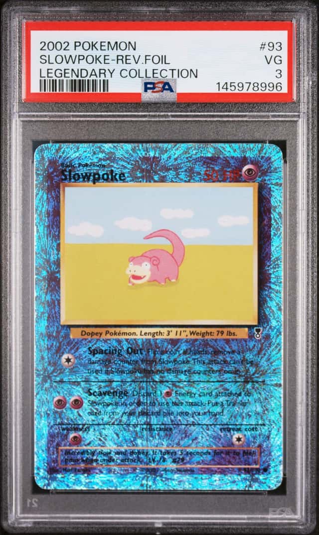 2002 Pokemon - Slowpoke 93/110 Legendary Collection Reverse Holo PSA 3