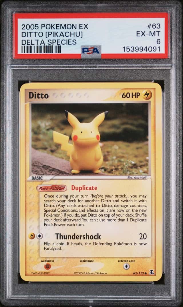 2005 Pokemon TCG EX Delta Species Ditto (Pikachu) 63/113 Regular PSA 6