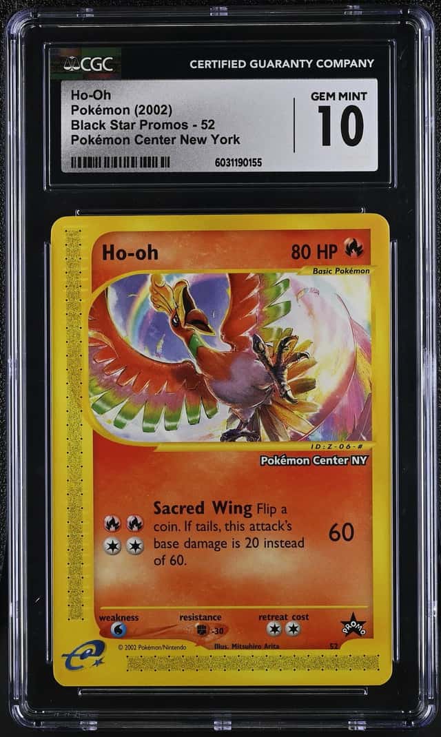 CGC GEM MINT 10- HO OH- Black Star Promo #52 (Pokemon Center New York) - Pokemon