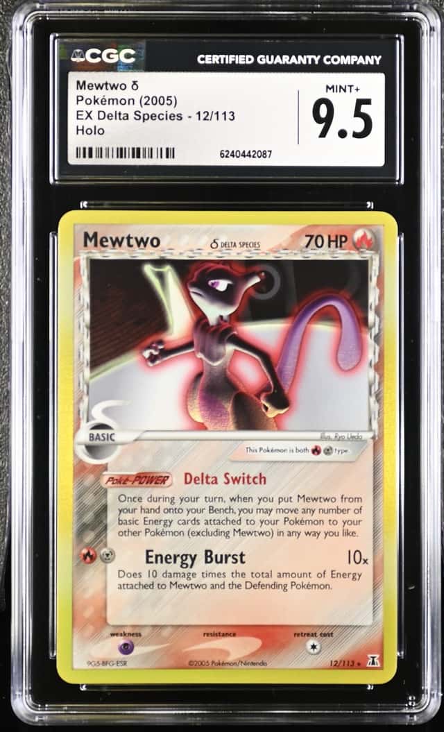 2005 Pokemon EX Delta Species #12 Mewtwo Reverse Holo CGC 9.5 MINT+