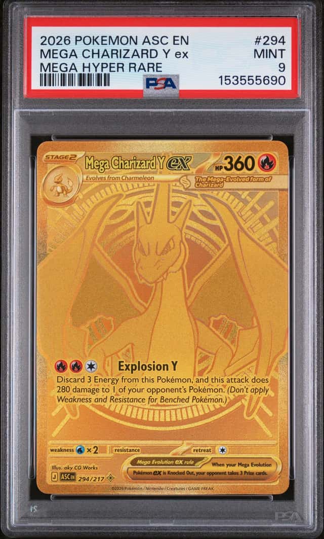 MEGA CHARIZARD Y EX 2026 POKEMON ASC EN 294/217 MEGA HYPER RARE PSA 9 Q3963-7