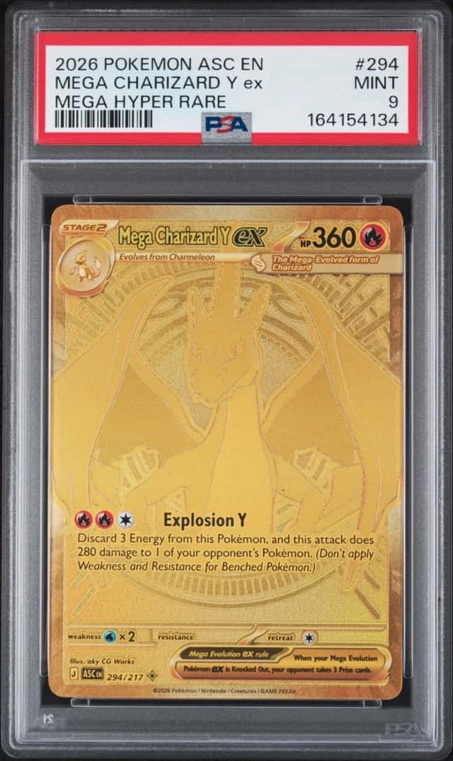 2026 POKEMON ASC EN-ASCENDED HEROES MEGA HYPER RARE MEGA CHARIZARD Y EX PSA 9