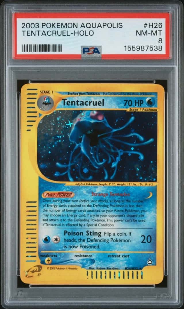 2003 POKEMON AQUAPOLIS #H26 TENTACRUEL-HOLO PSA 8